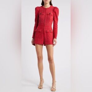SAYLOR Red Carra Tweed Romper NWT Women’s Size M